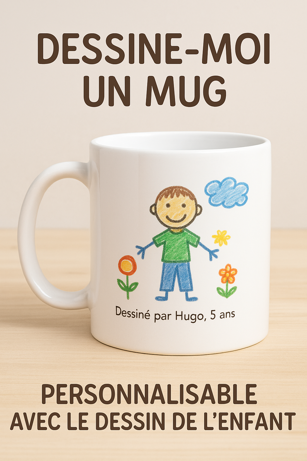 Mug personnalisée avec dessins de ses enfants