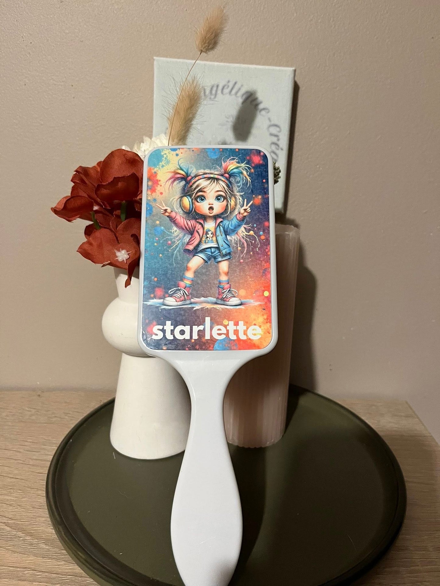 Brosse à cheveux personnalisée – Prénom & Motif au choix