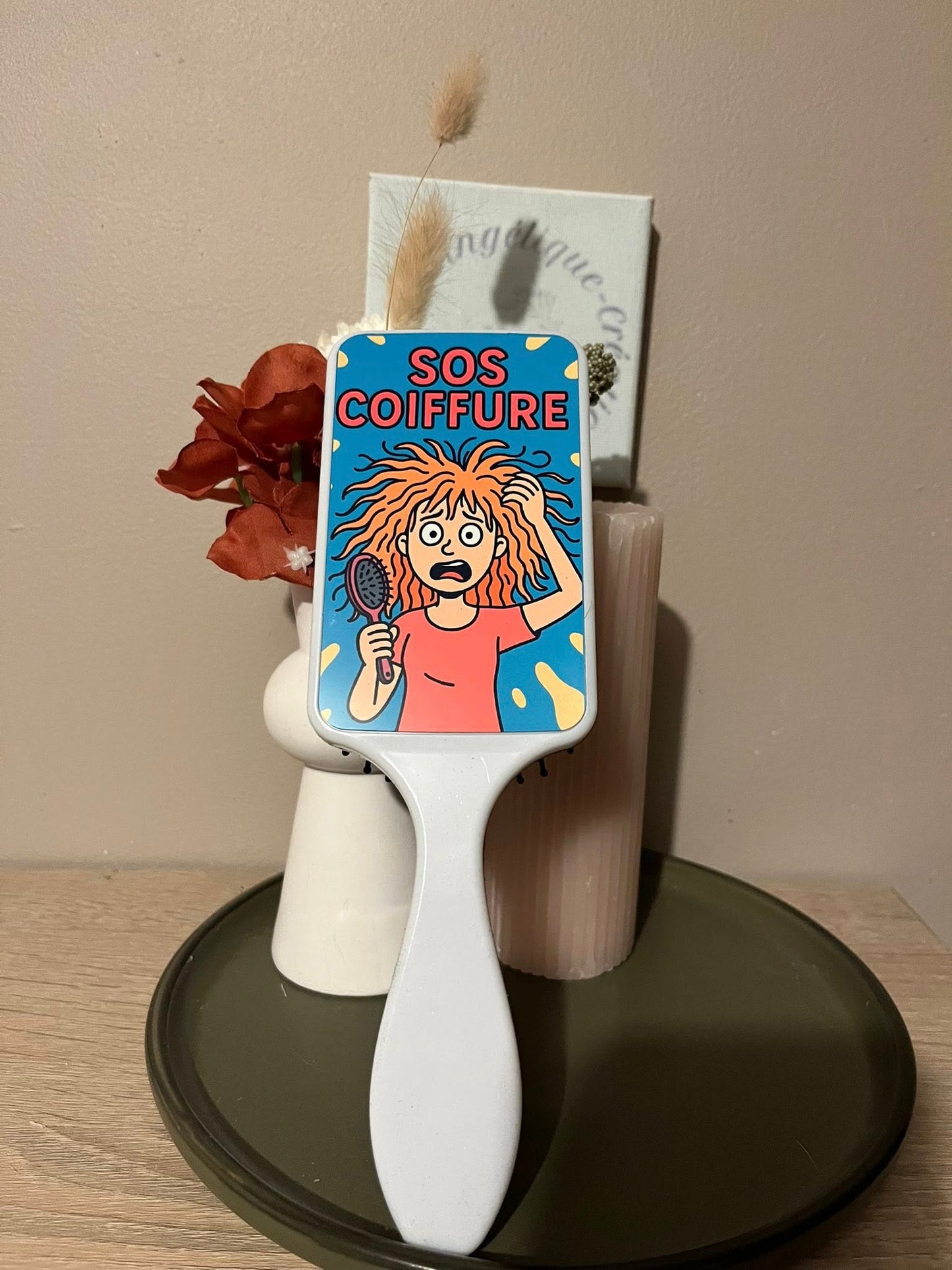 Brosse à cheveux personnalisée – Prénom & Motif au choix