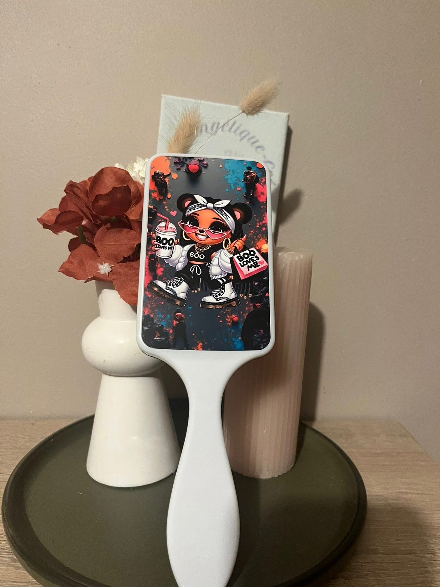 Brosse à cheveux personnalisée – Prénom & Motif au choix