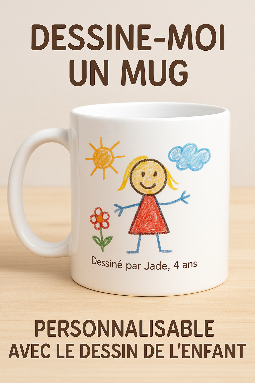 Mug personnalisée avec dessins de ses enfants