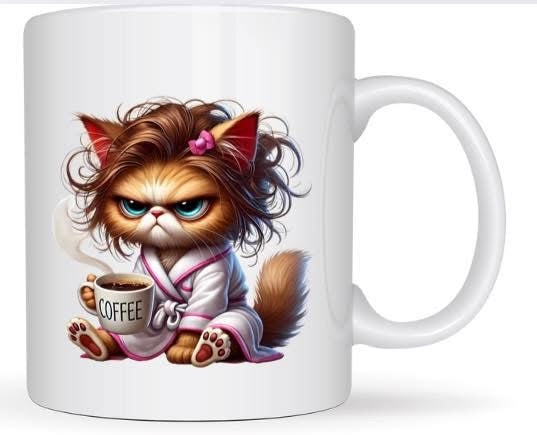 Mug matin difficile chat