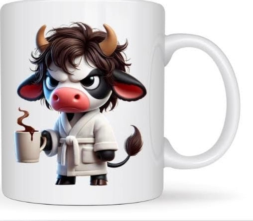 Mug matin difficile vache