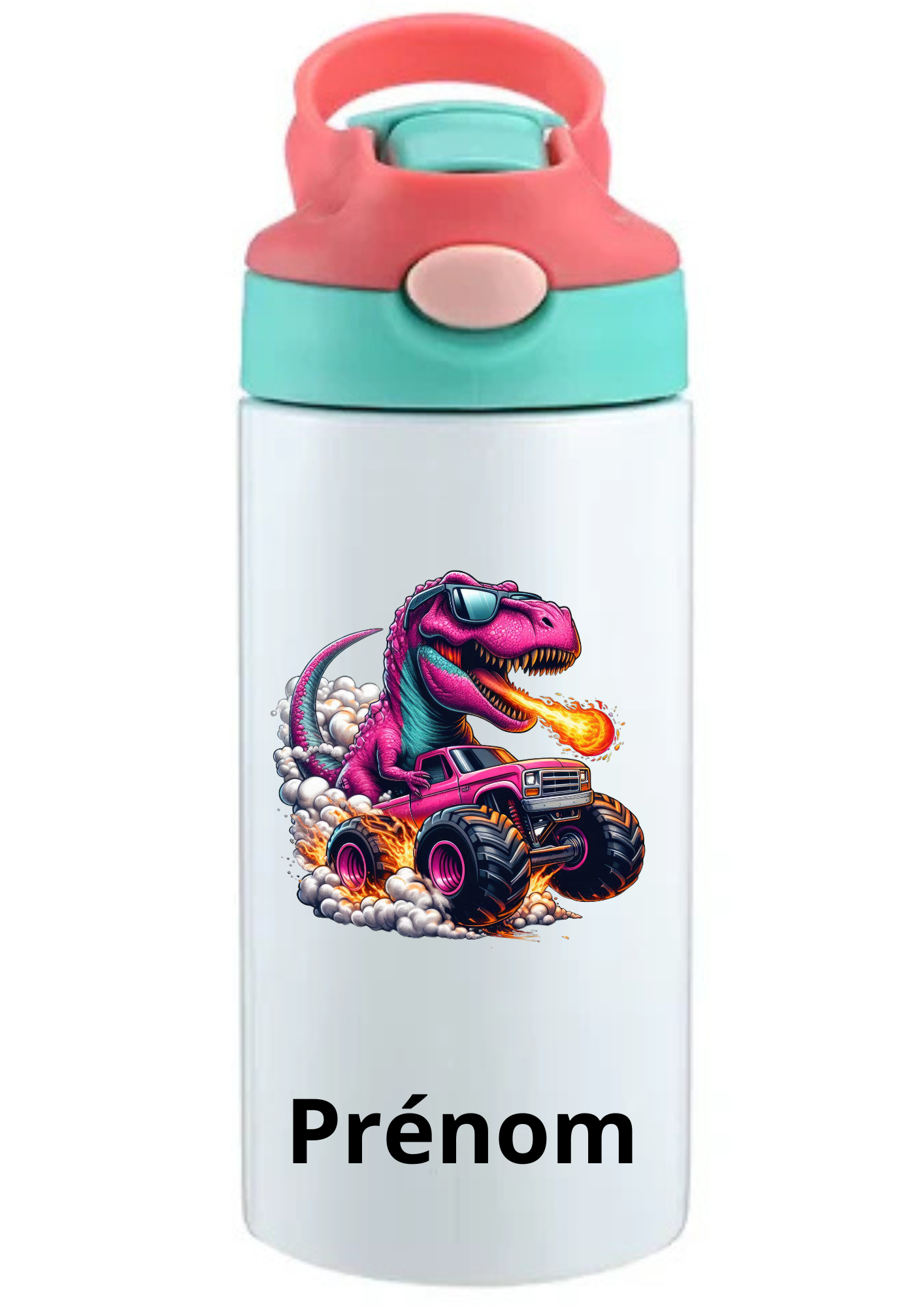 Gourde Enfant 350ml Personnalisable – Avec Paille Intégrée bouchon rose