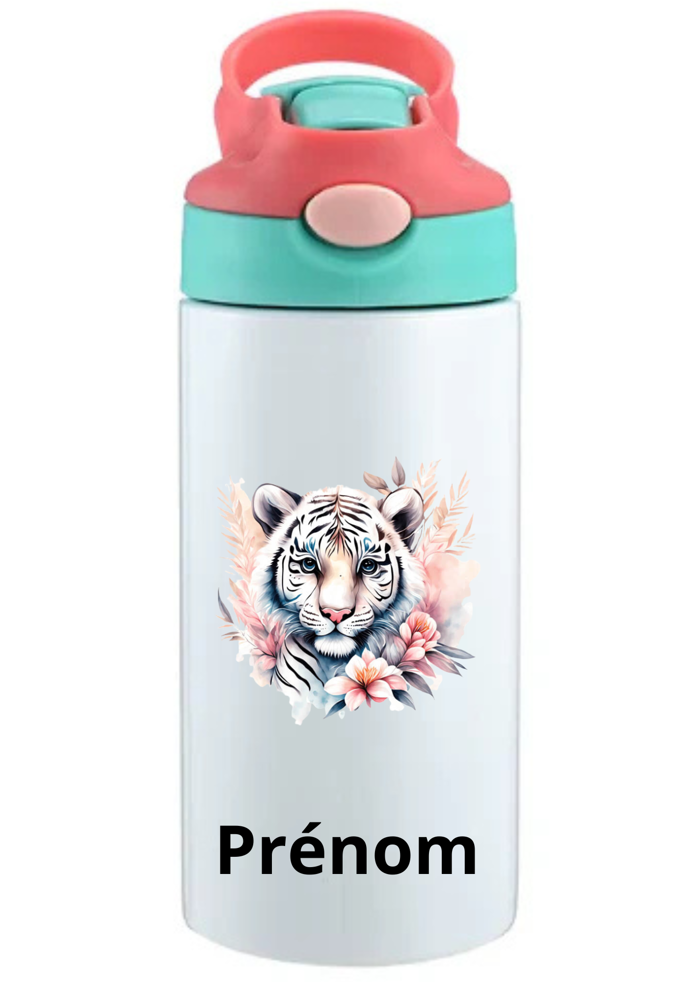 Gourde Enfant 350ml Personnalisable – Avec Paille Intégrée bouchon rose