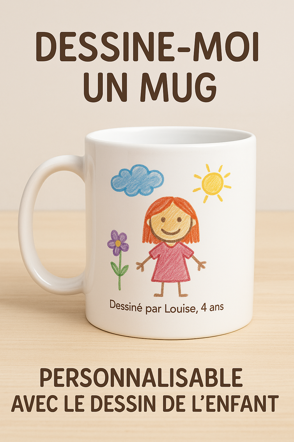 Mug personnalisée avec dessins de ses enfants 