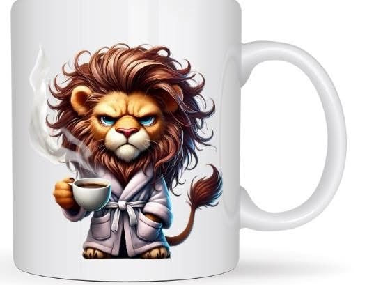 Mug matin difficile lion