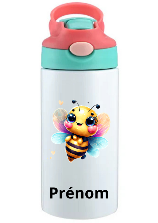 Gourde Enfant 350ml Personnalisable – Avec Paille Intégrée bouchon rose